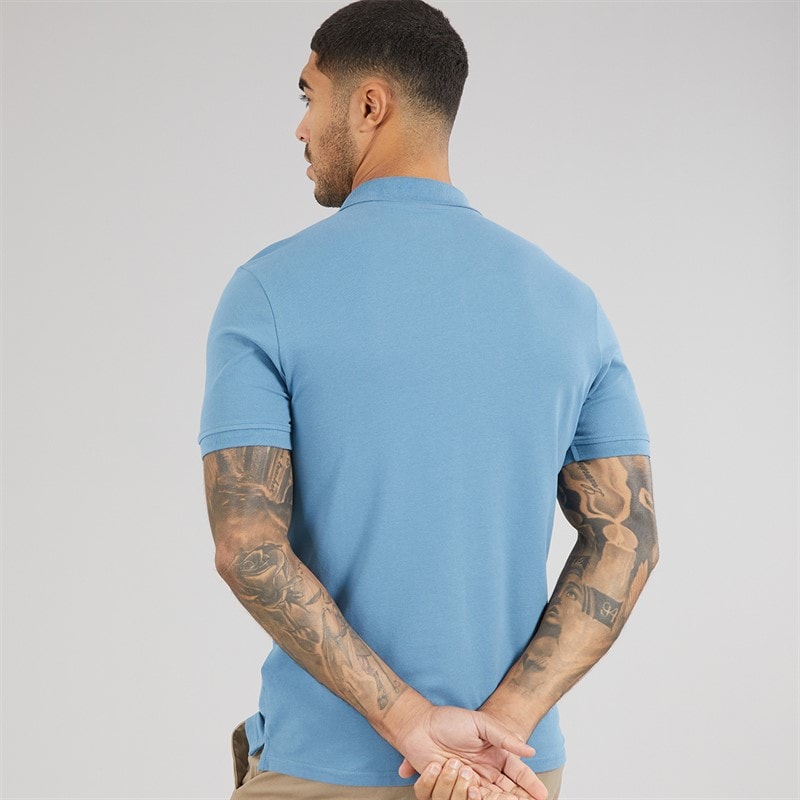 Lyle And Scott Vintage Mens Plain Polo Shirt Ocean Sky - Image 2