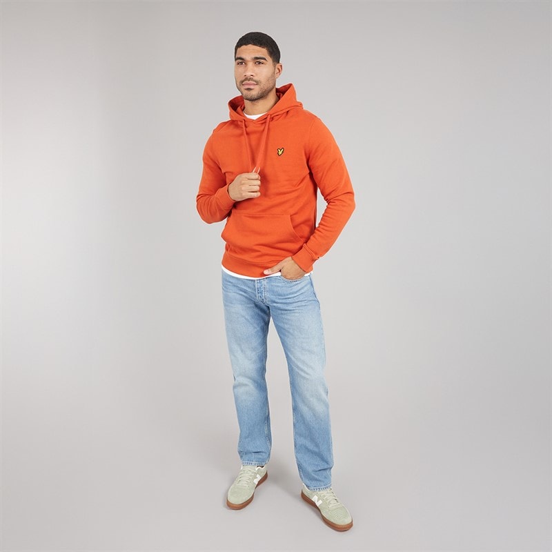 Lyle And Scott Vintage Mens Pullover Hoodie Tuscan Red - Image 4