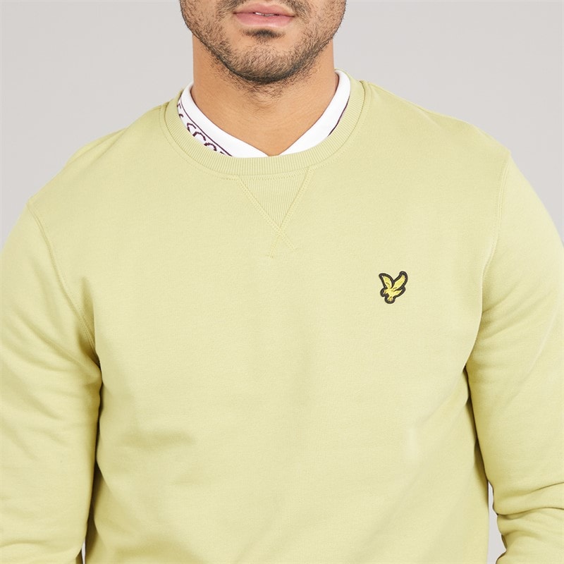 Lyle And Scott Vintage Mens Crew Neck Sweatshirt Pale Willow - Image 3