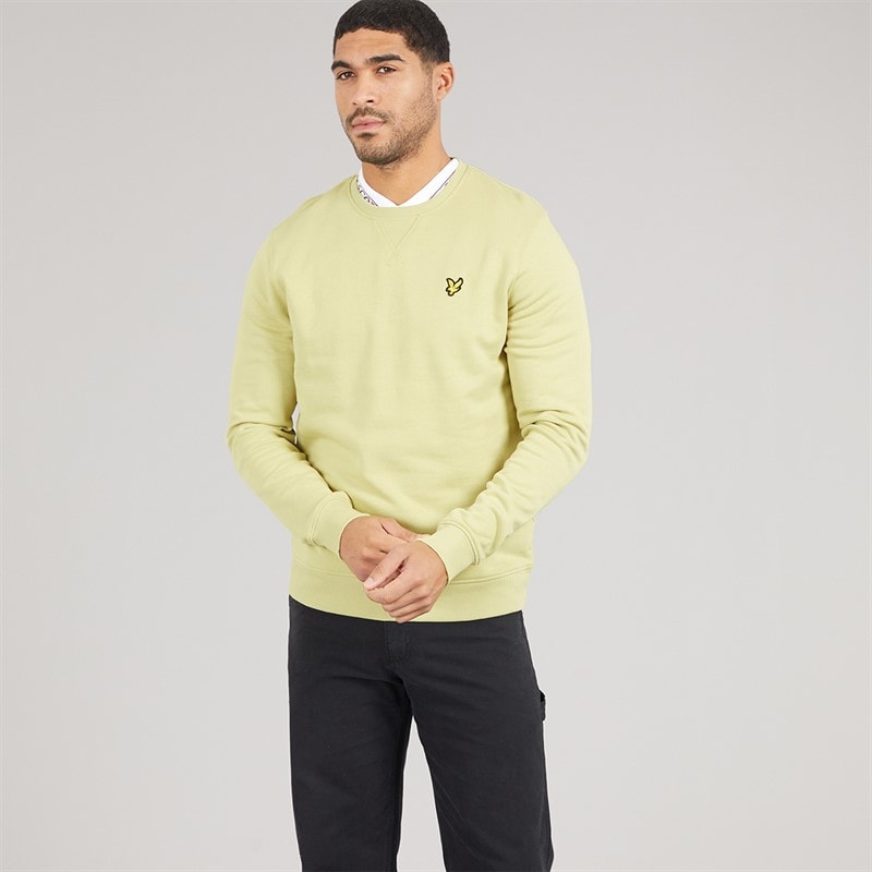 Lyle And Scott Vintage Mens Crew Neck Sweatshirt Pale Willow - Image 4