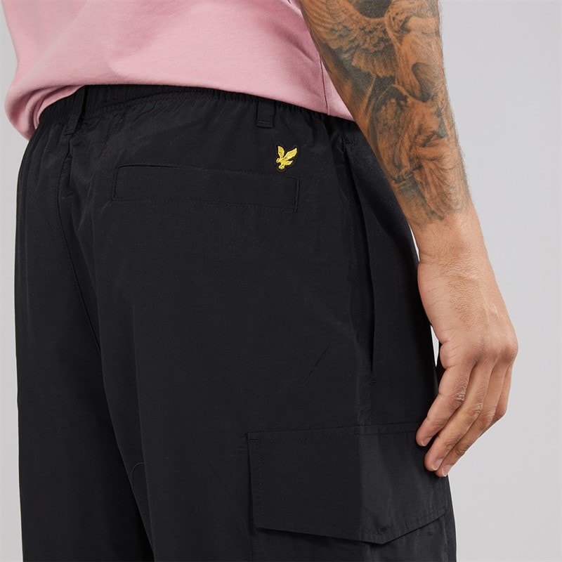 Lyle And Scott Vintage Mens Bellowed Pocket Cargo Pants Jet Black - Image 3