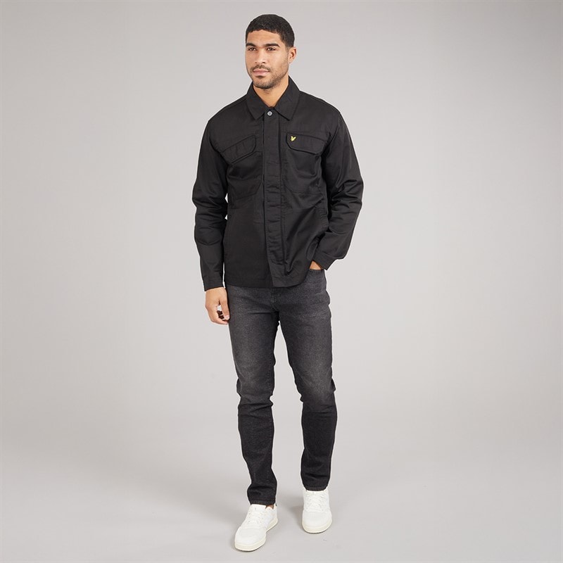 Lyle And Scott Vintage Mens Multi Pocket Overshirt Jet Black - Image 4