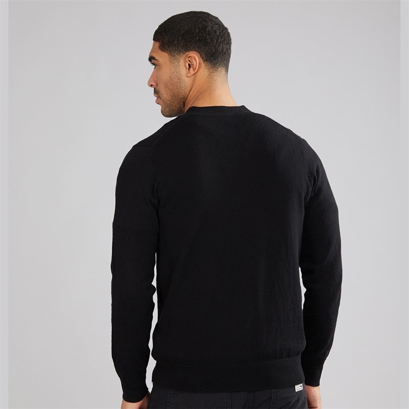 Lyle And Scott Vintage Mens V Neck Cardigan Jet Black - Image 2