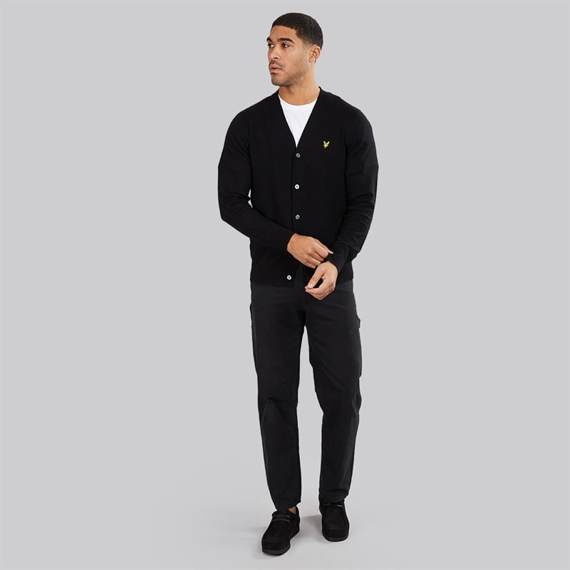 Lyle And Scott Vintage Mens V Neck Cardigan Jet Black - Image 4
