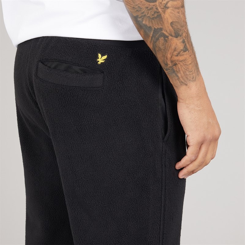 Lyle And Scott Vintage Mens Polar Fleece Joggers Jet Black - Image 3