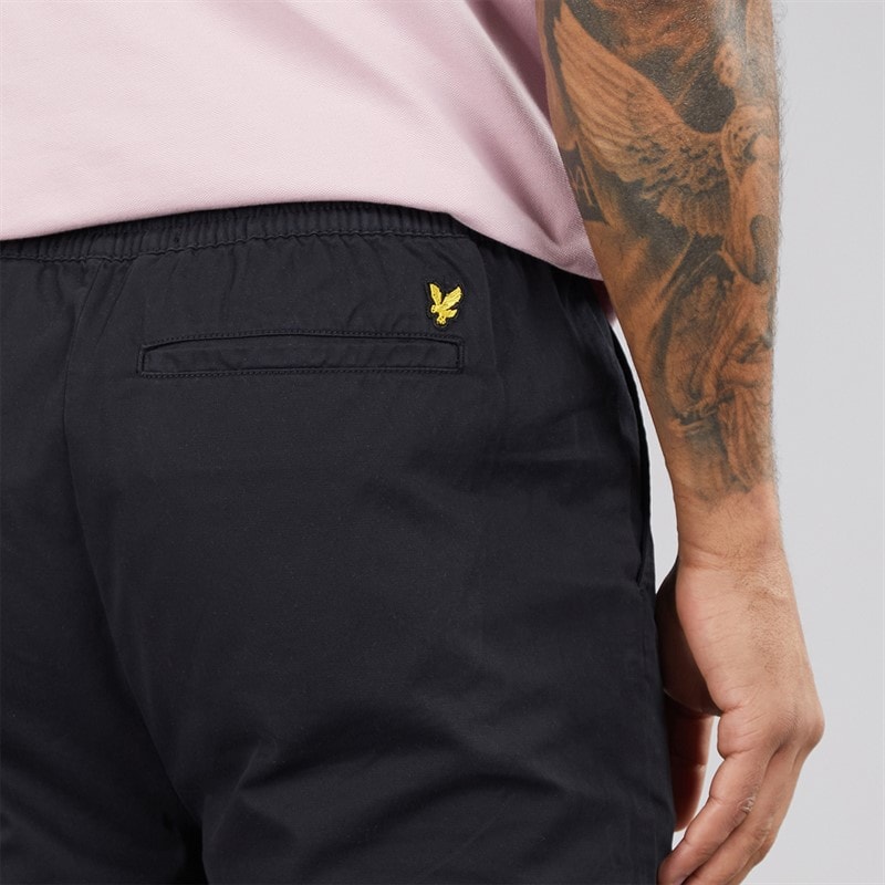 Lyle And Scott Vintage Mens Drawstring Tapered Chinos Jet Black - Image 3