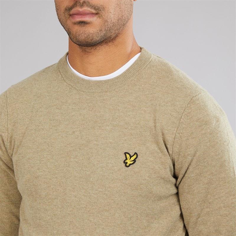 Lyle And Scott Vintage Mens Crew Neck Jumper Sage Uniform Marl - Image 3