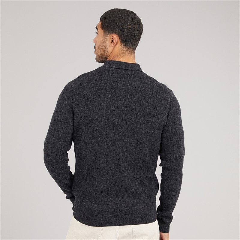 Lyle And Scott Vintage Mens Rugby Jumper Jet Black Marl - Image 2