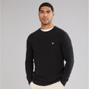 Lyle And Scott Vintage Mens Engineered Rib Crew Neck Jumper Black Ice
