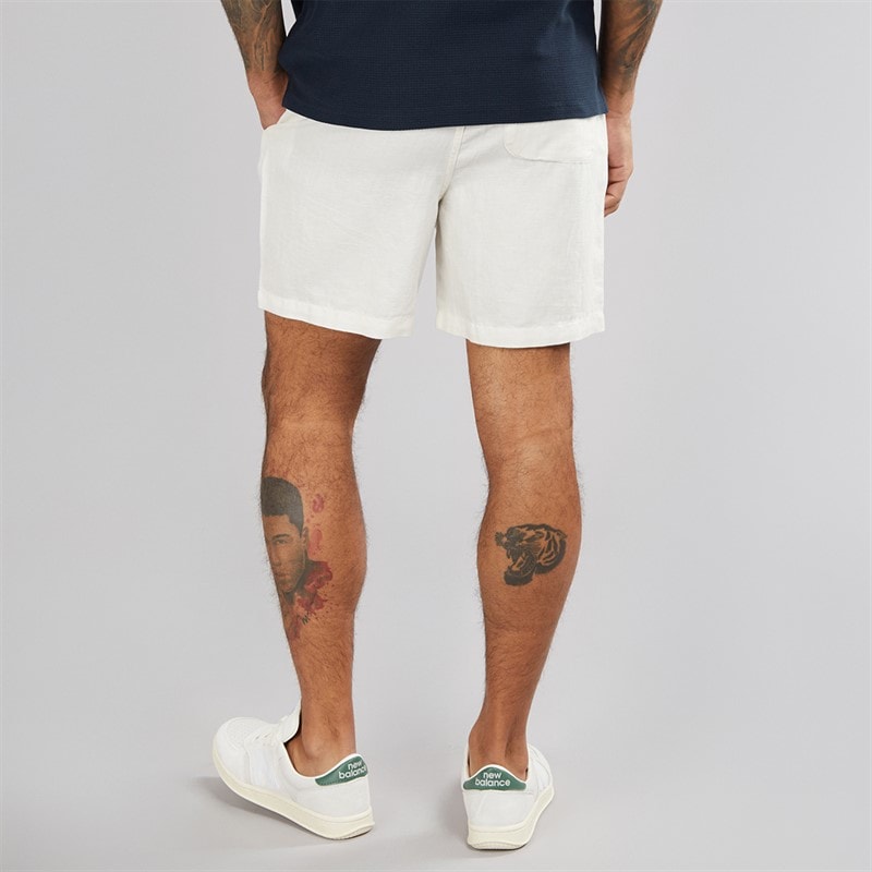 Lyle And Scott Vintage Mens Linen Deck Shorts Natural - Image 2