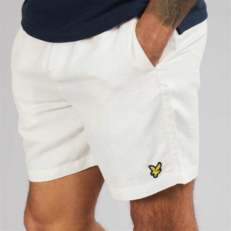 Lyle And Scott Vintage Mens Linen Deck Shorts Natural - Image 3