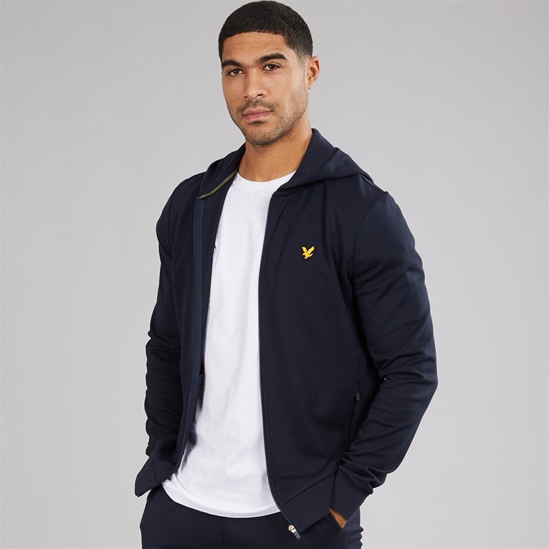 Lyle And Scott Vintage Mens Full Zip Hoodie Dark Navy - Image 1