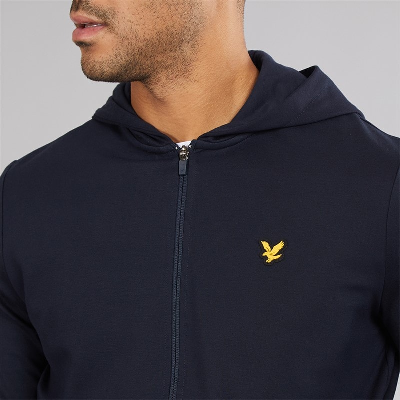 Lyle And Scott Vintage Mens Full Zip Hoodie Dark Navy - Image 3