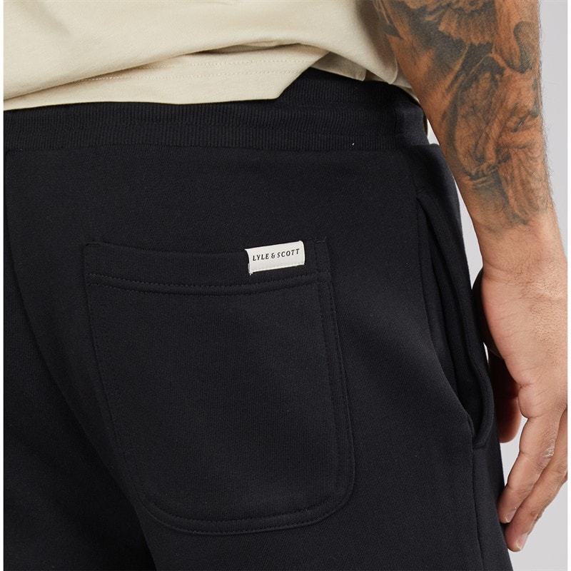 Lyle And Scott Vintage Mens Insignia Straight Leg Joggers Jet Black - Image 5