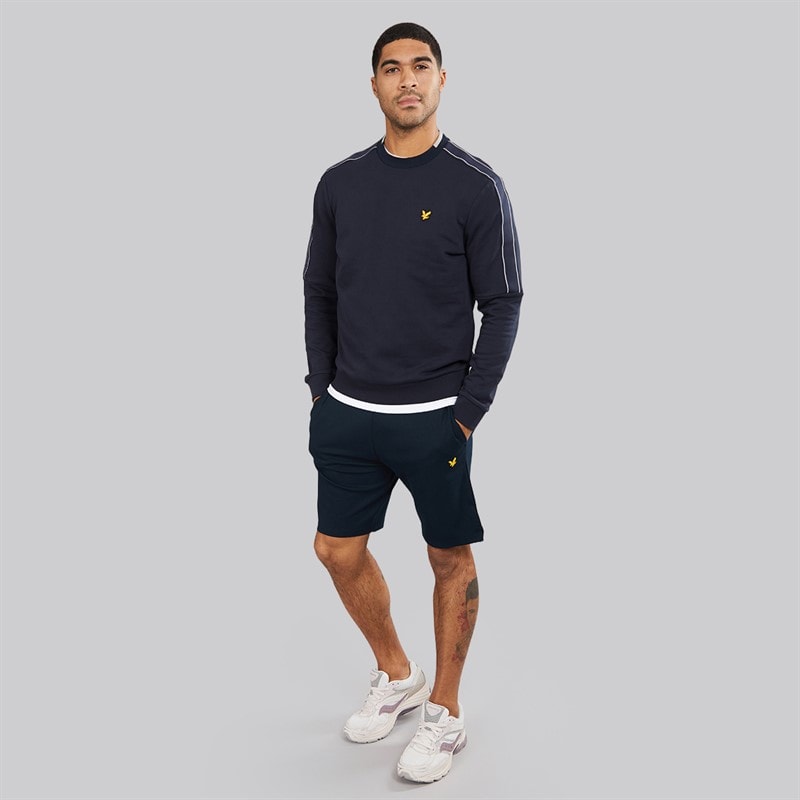 Lyle And Scott Vintage Mens Tape Crew Neck Sweatshirt Dark Navy - Image 4