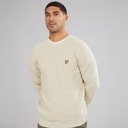 Lyle And Scott Vintage Mens Engineered Rib Crew Neck Jumper Grey Taupe
