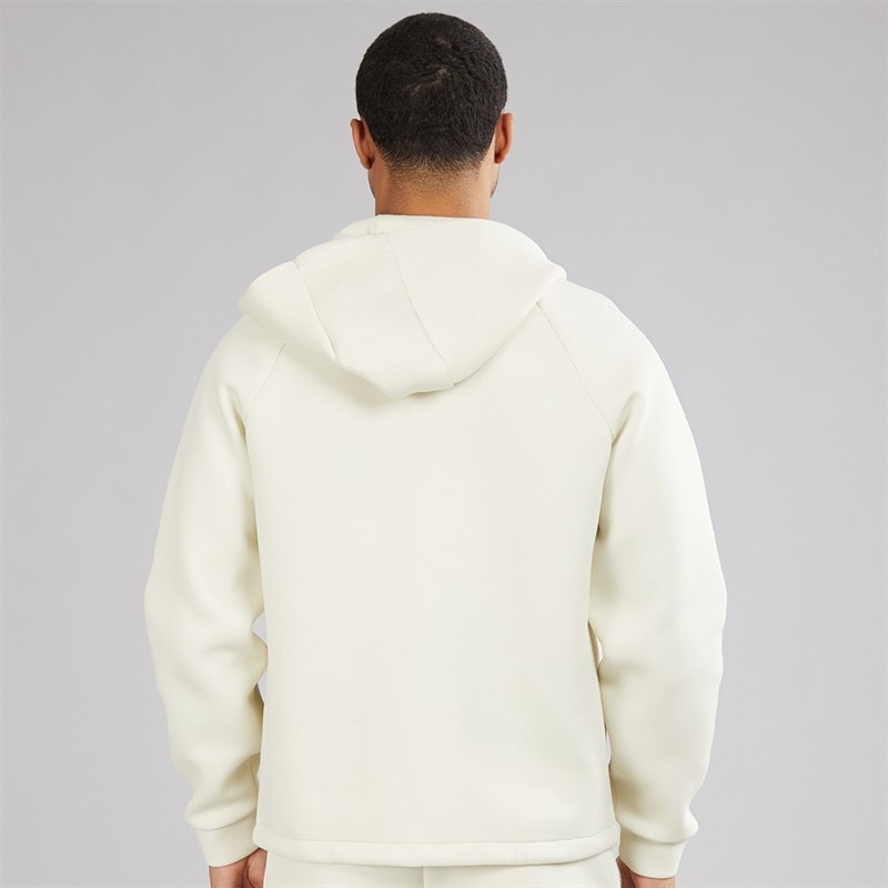 Lyle And Scott Vintage Mens Neoprene Zip Through Hoodie Bleached Stone - Image 2