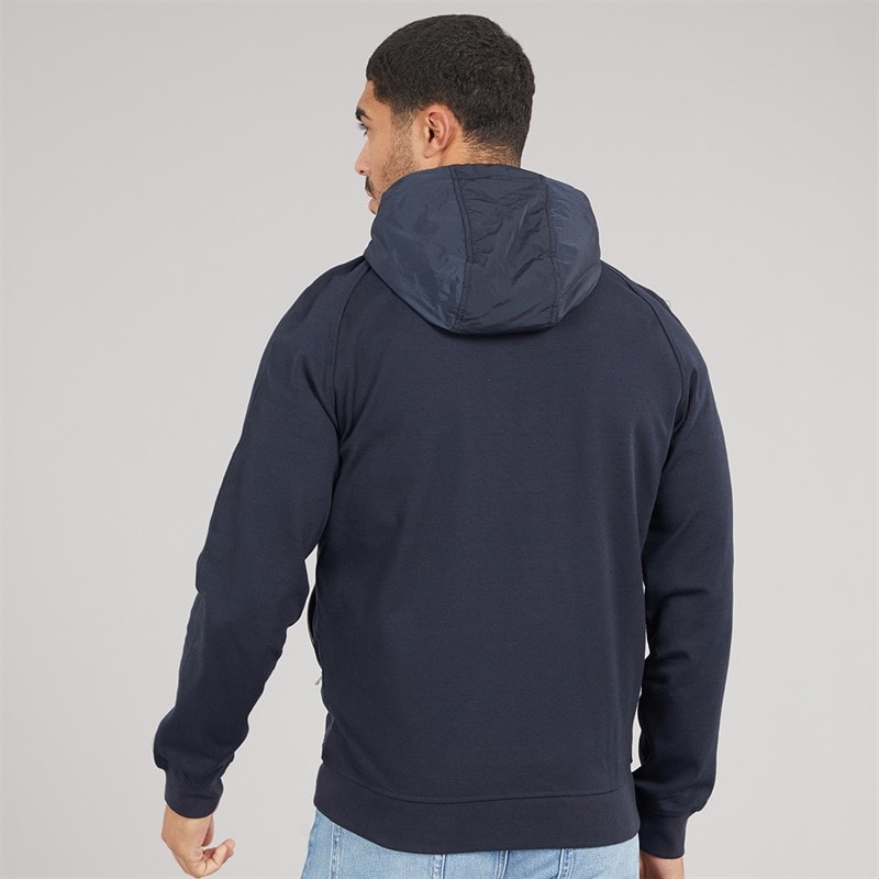 Lyle And Scott Vintage Mens Half Raglan Hybrid Hoodie Dark Navy - Image 2