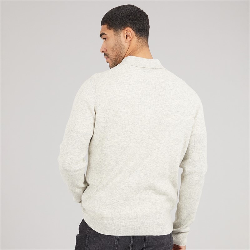 Lyle And Scott Vintage Mens Rugby Jumper Light Grey Marl - Image 2