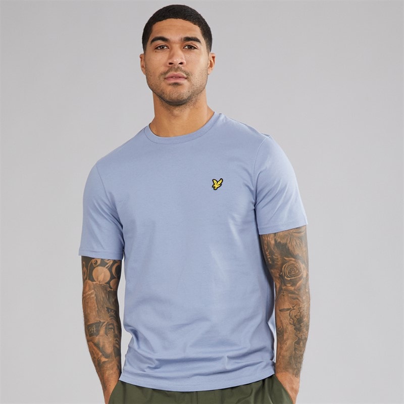 Lyle And Scott Vintage Mens Plain T-Shirt Crafted Blue - Image 1
