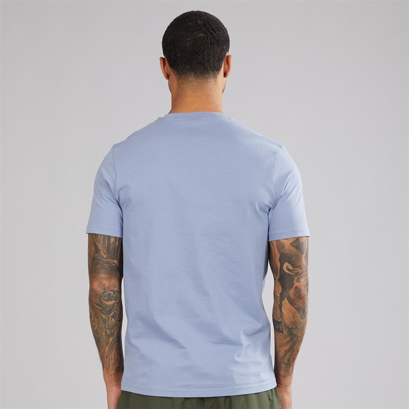 Lyle And Scott Vintage Mens Plain T-Shirt Crafted Blue - Image 2
