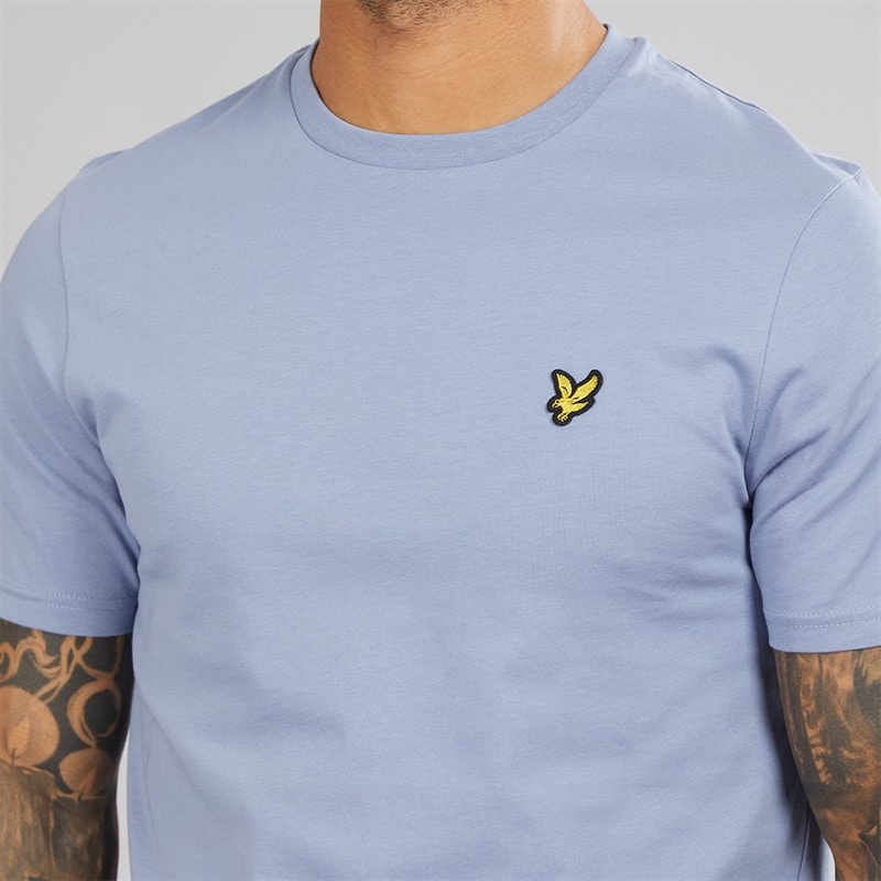 Lyle And Scott Vintage Mens Plain T-Shirt Crafted Blue - Image 3