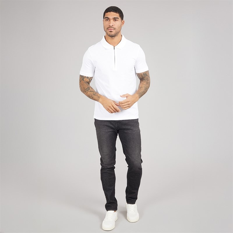 Lyle And Scott Vintage Mens Ottoman Half Zip Polo Shirt White - Image 3