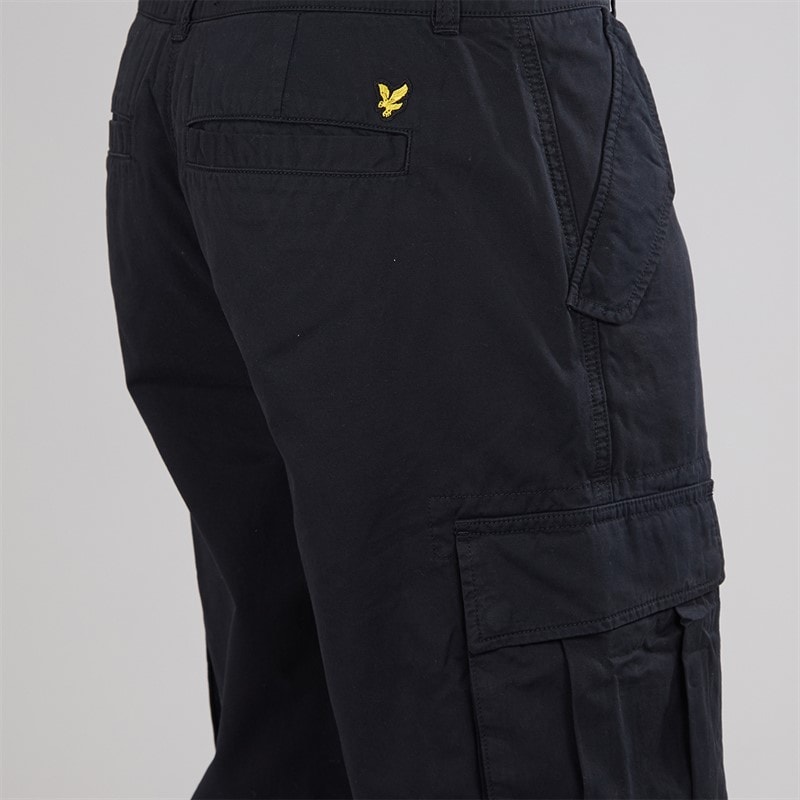 Lyle And Scott Vintage Mens Articulated Cargo Pants Jet Black - Image 3