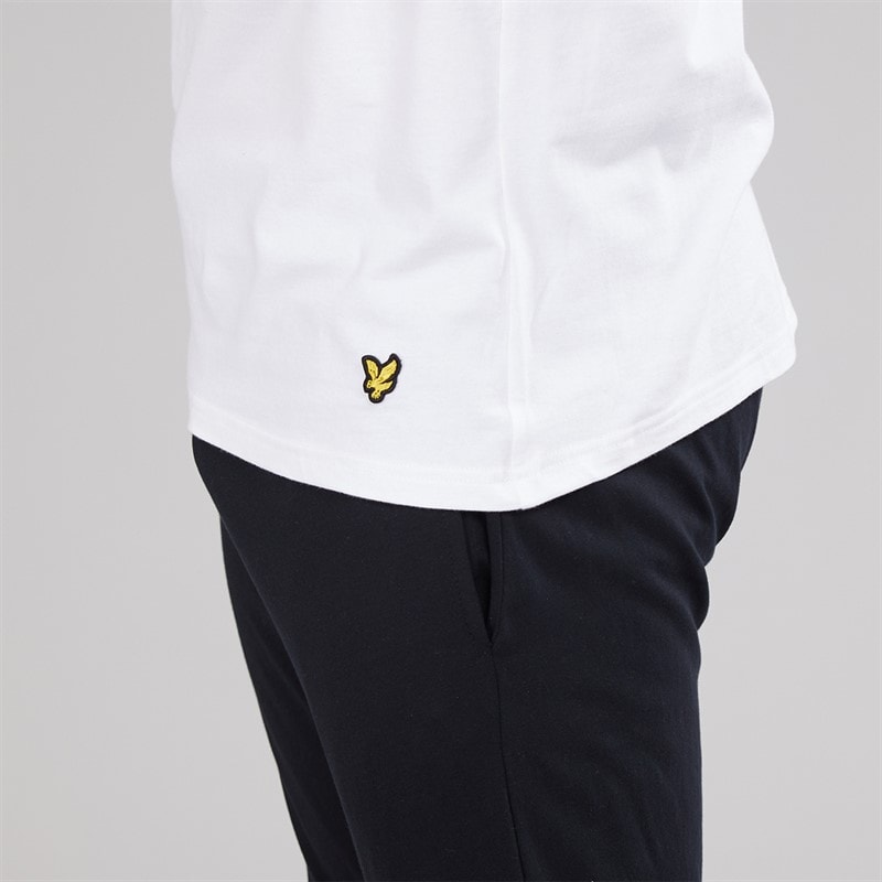 Lyle And Scott Vintage Mens Two Pack Striped Long Sleeve Loungewear T-Shirts Olive Stripe/White - Image 5