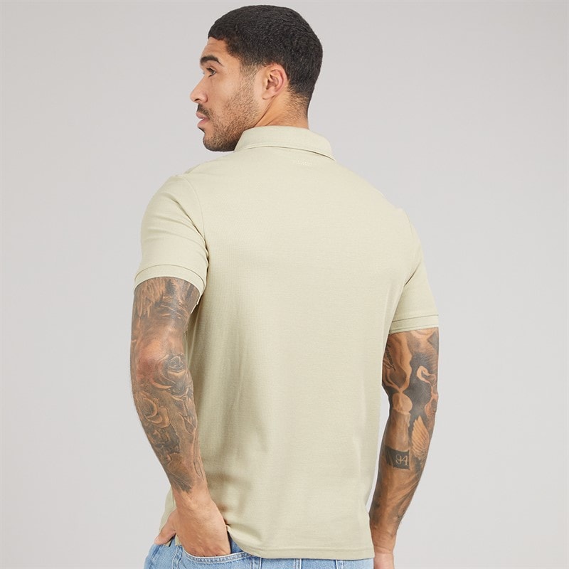 Lyle And Scott Vintage Mens Ottoman Half Zip Polo Shirt Grey Taupe - Image 2