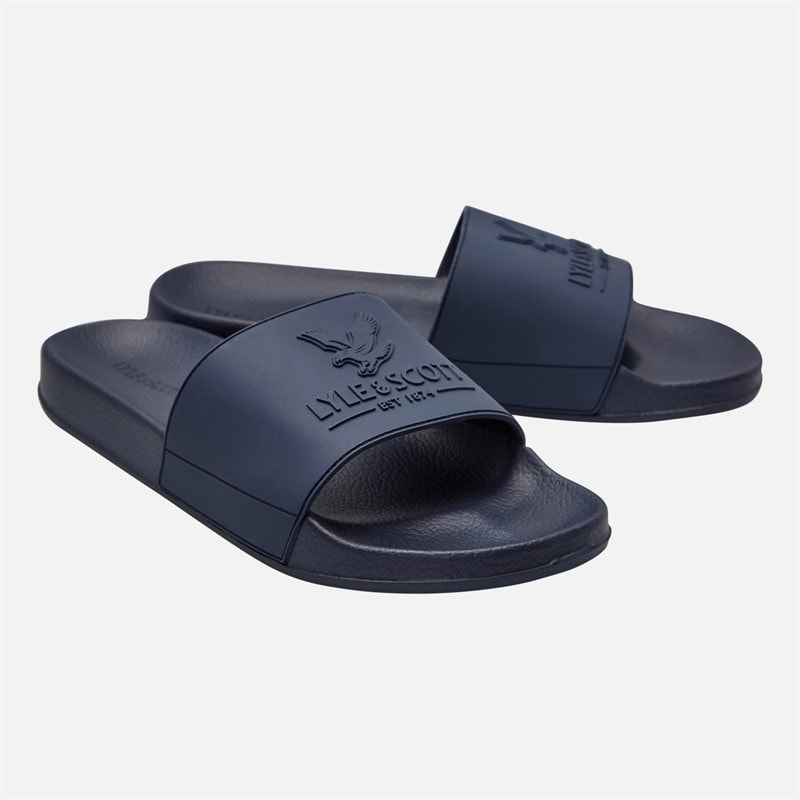 Lyle And Scott Vintage Mens Adelaide Sliders Navy - Image 1