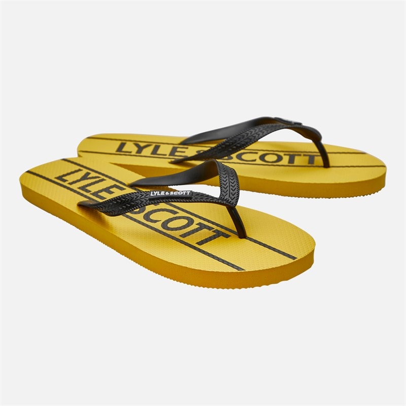 Lyle And Scott Vintage Mens Sand Flip Flops Yellow/Black