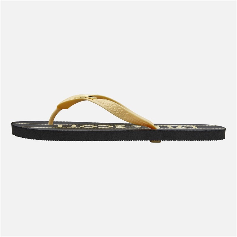 Lyle And Scott Vintage Mens Sand Flip Flops Black/Gold - Image 2