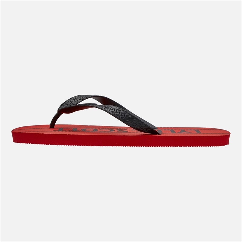Lyle And Scott Vintage Mens Sand Flip Flops Red/Black - Image 2