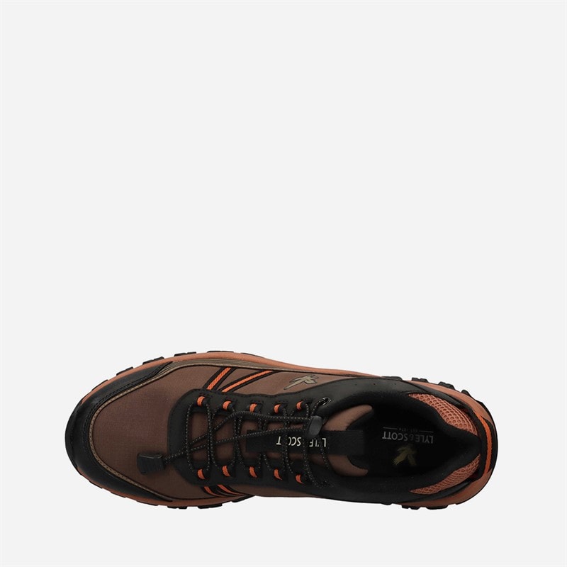 Lyle And Scott Vintage Mens Mintlaw Trainers Brown Orange - Image 4