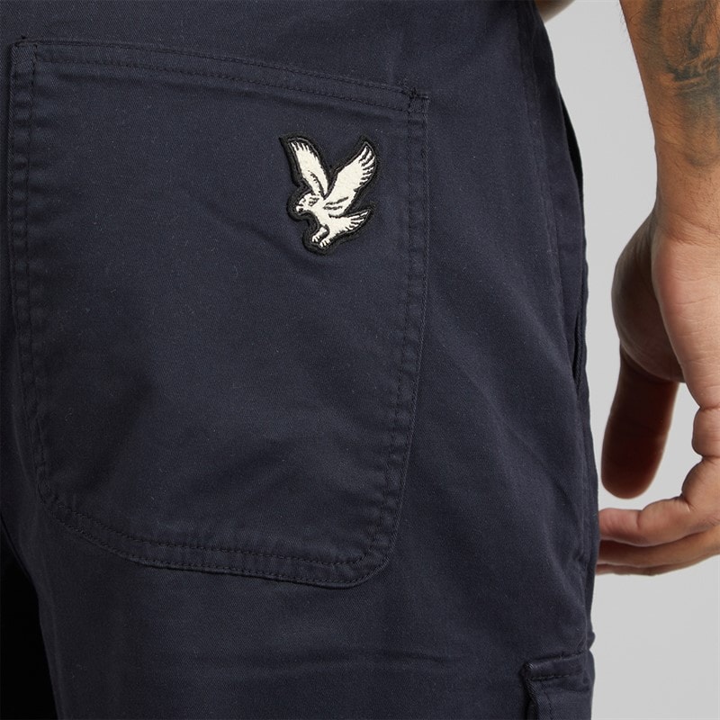 Lyle And Scott Vintage Mens Patch Pocket Cargo Trousers Dark Navy - Image 3