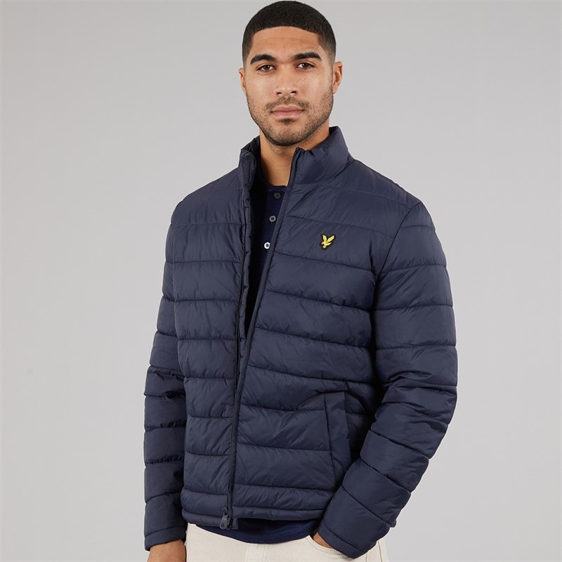Lyle And Scott Vintage Mens Quilted Puffer Coat Blue Night - Image 3