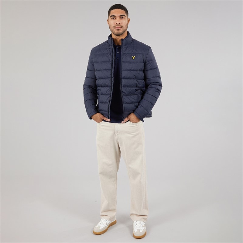 Lyle And Scott Vintage Mens Quilted Puffer Coat Blue Night - Image 4