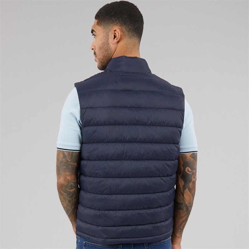 Lyle And Scott Vintage Mens Quilted Puffer Gilet Blue Night - Image 2