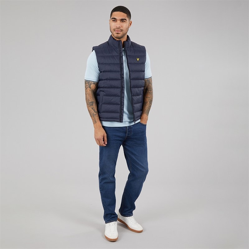 Lyle And Scott Vintage Mens Quilted Puffer Gilet Blue Night - Image 4