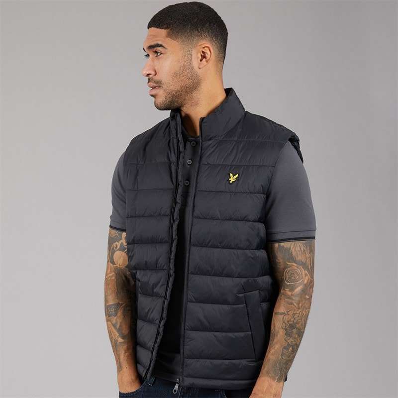 Lyle And Scott Vintage Mens Quilted Puffer Gilet Saddle