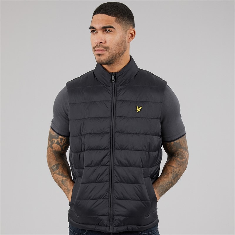 Lyle And Scott Vintage Mens Quilted Puffer Gilet Saddle - Image 3