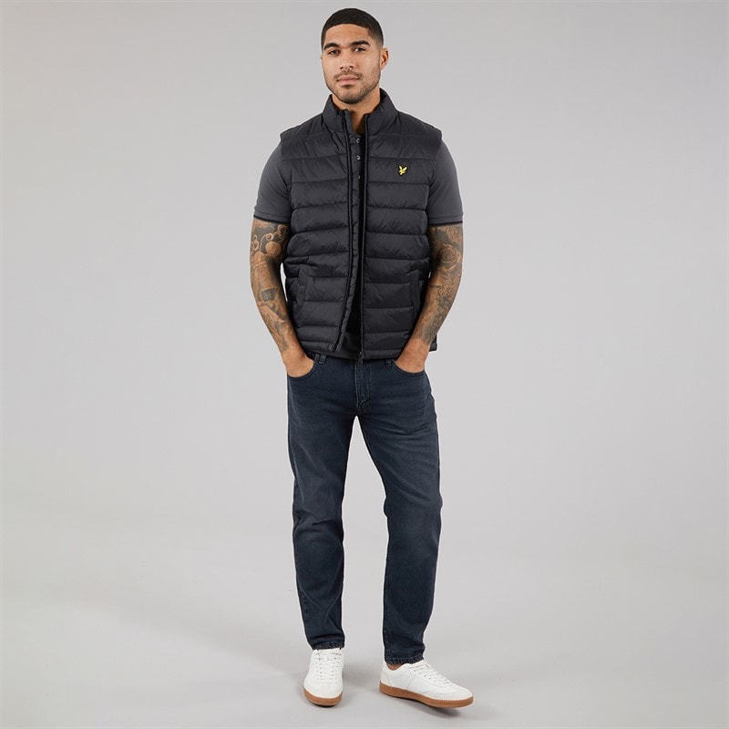 Lyle And Scott Vintage Mens Quilted Puffer Gilet Saddle - Image 4