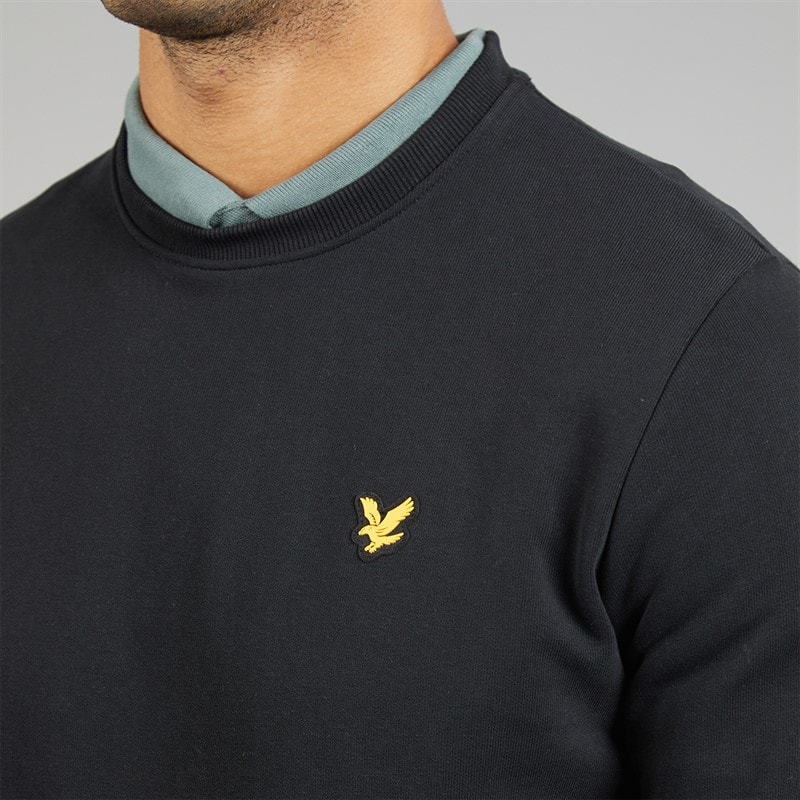 Lyle And Scott Vintage Mens Crew Neck Sweatshirt True Black - Image 3