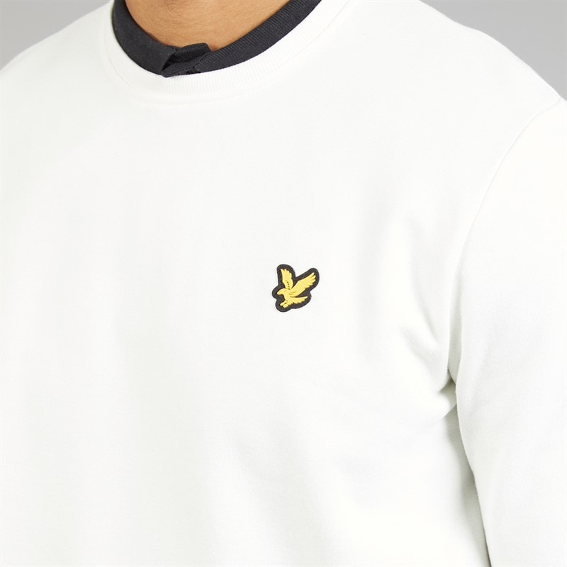 Lyle And Scott Vintage Mens Crew Neck Sweatshirt Chalk - Image 3