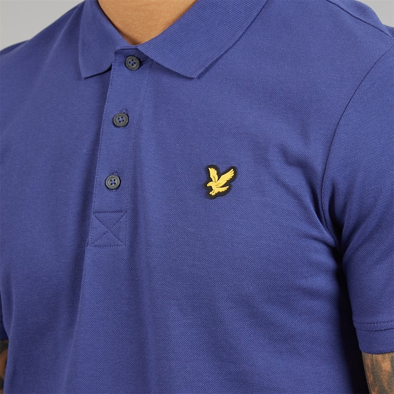 Lyle And Scott Vintage Mens Polo Shirt Deep Indigo - Image 3
