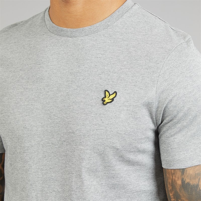 Lyle And Scott Vintage Mens Plain T-Shirt Mid Grey Marl - Image 3