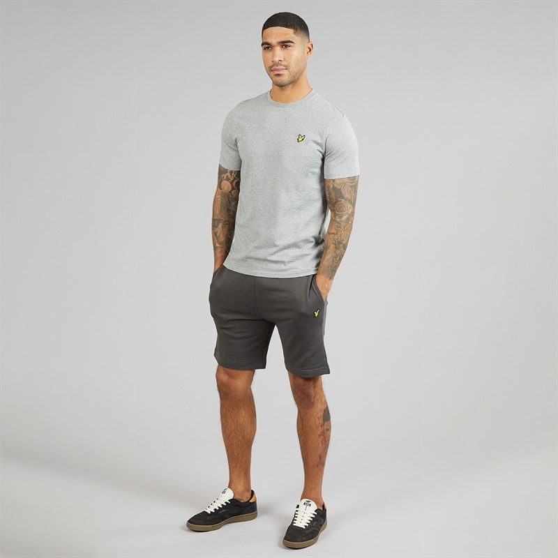 Lyle And Scott Vintage Mens Plain T-Shirt Mid Grey Marl - Image 4