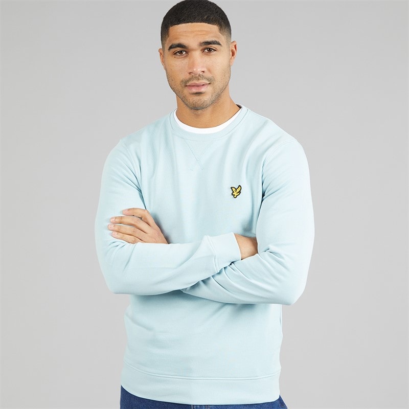 Lyle And Scott Vintage Mens Crew Neck Sweatshirt Opal Blue - Image 1