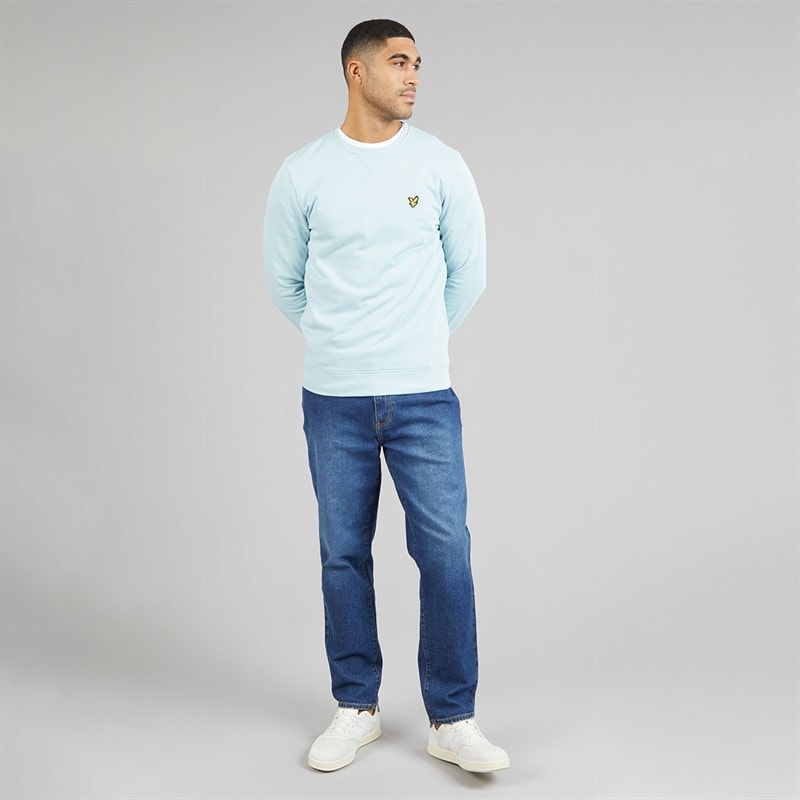Lyle And Scott Vintage Mens Crew Neck Sweatshirt Opal Blue - Image 3
